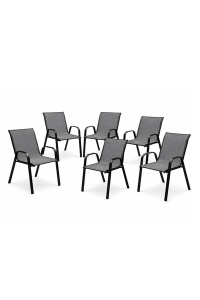 Kiwari Set of 6 Lago Chairs, 55.5 x 72.5 x 92.5 cm, Stackable, Maximum Weight...
