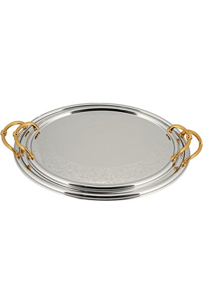 ALSAIF oval 2 Pieces Serving tray with side handles, perfect for serving date...