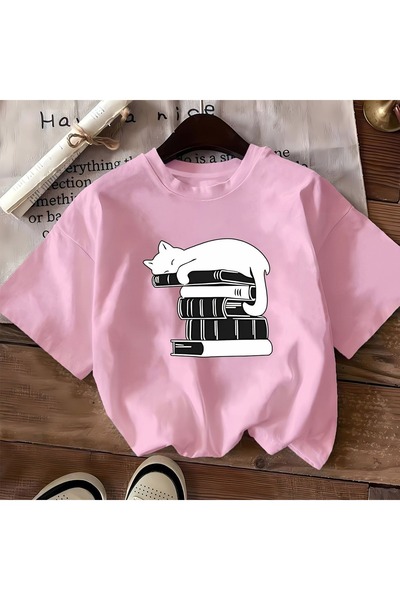 valeriae Tricou cu mânecă scurtă, croială lejeră, premium, cu imprimeu special