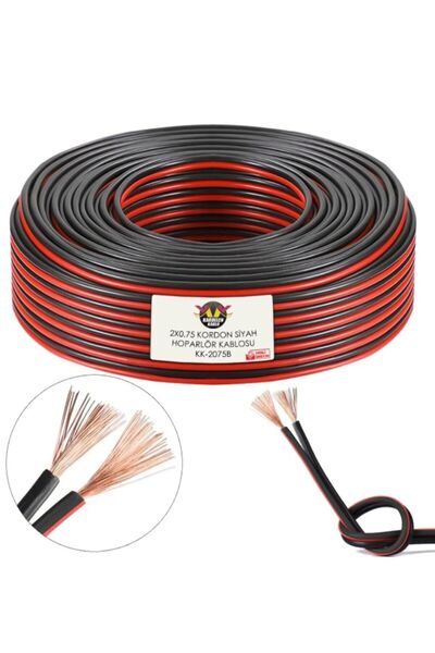 SELTEL Siyah Kordon 2x0.75mm 100 Metre Garantili Yüksek Kalite Kablo Hoparlör...