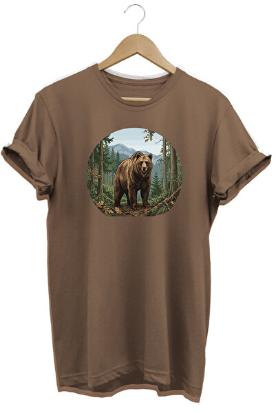 remonz تي شيرت Huntwear Wild Bison مطبوع عليه صورة الطبيعة، ملابس للتخييم في ...