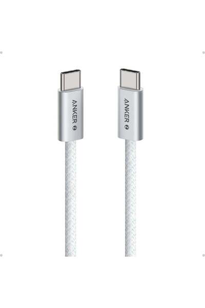 Anker كابل زولو من نوع USB-C إلى USB-C بطول 1 متر وقوة 240 واط باللون الأبيض