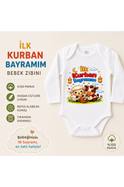 Class İlk Kurban Bayramım Bebek Zıbını Pamuklu Uzun Kollu Body