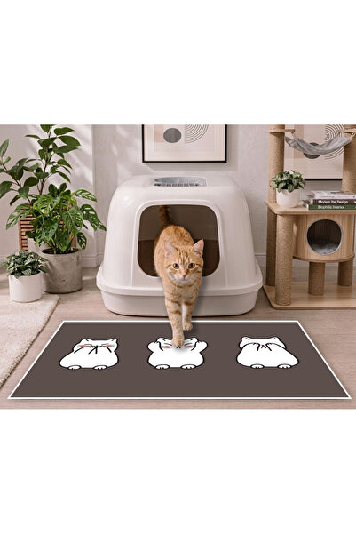 Harika bir ev KEDİ VE KÖPEK TUVALETİ KUMU PASPASI 40X50 CM HAYVAN MATI (GRİ) ...