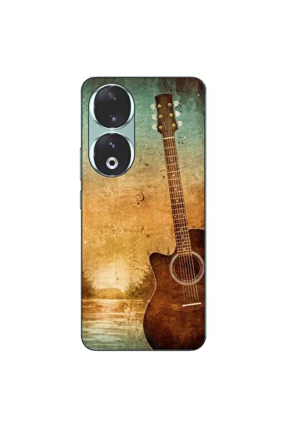 OEM Θήκη συμβατή με Honor 90 5G από σιλικόνη gel TPU με σχέδιο vintage κιθάρας