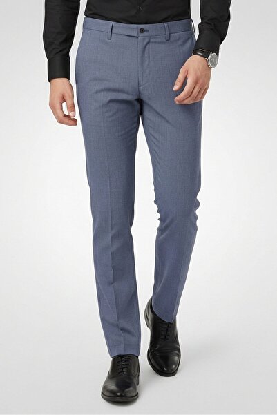 Tommy Hilfiger Men Straight Fit Chambray Dress Pants, Slate Blue