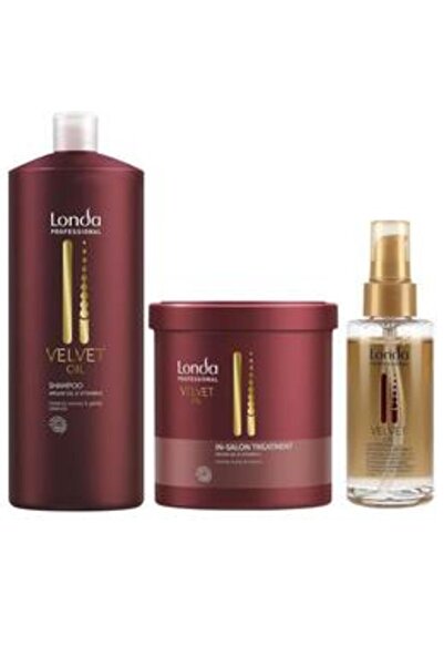 Londa Professional Pachet cu Ulei de Argan Velvet Oil - Sampon 1000 ml, Masca...