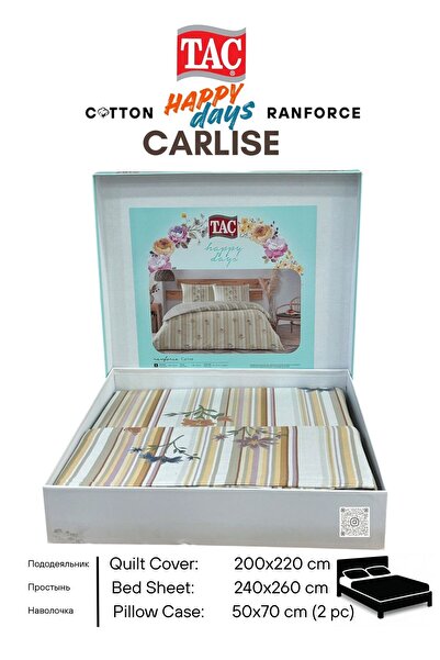 Taç CARLISE TURUNCU Ranforce Çift Kişilik Nevresim Takımı 200x220 cm