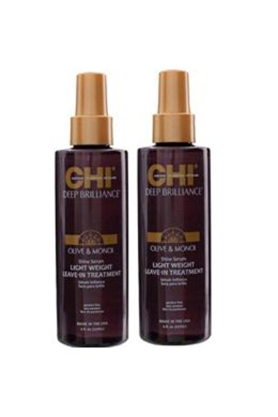 Chi Pachet 2 x Ser Tratament Leave-In pentru Stralucire - Farouk Deep Brillia...