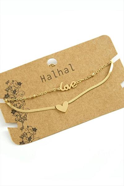 Marsilyan Nvdn- Heart Love Written Luxury Steel Anklet Iegrs-Nvdn1