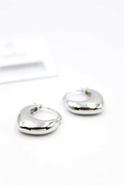 atastore2017 Oval Hoop Earrings - Silver