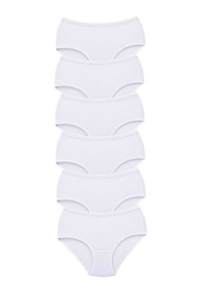Royaleks 6 Pieces Tutku Women's High Waist Bato Thick Rubber Panties White