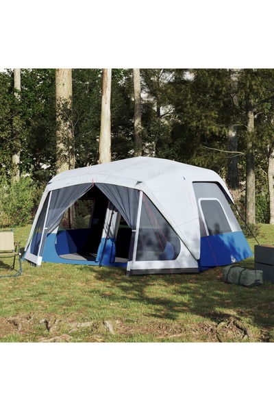 vidaxl Cort familie cu LED 10 persoane albastru deschis, setare rapida