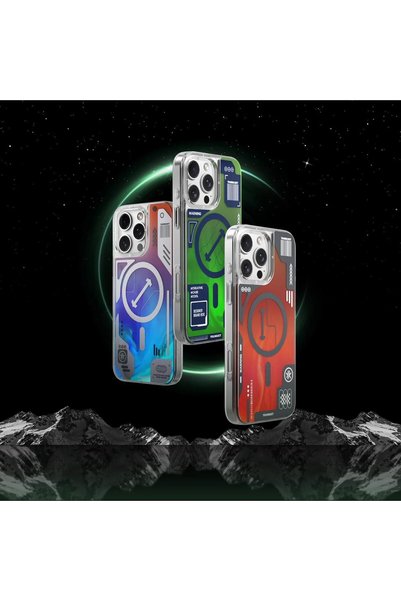 Youngkit Magnetic Galaxy Magic Quicksand Slim Case for iPhone 16 Pro Max - Glow in the Dark Shockproof Cover