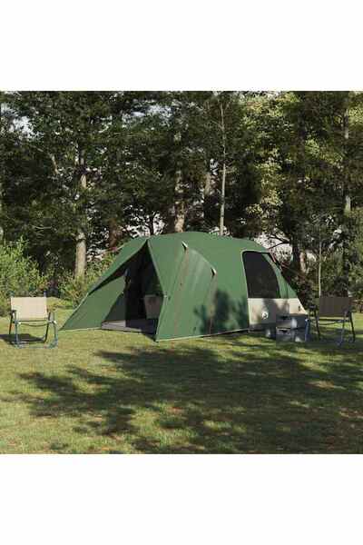 vidaxl Cort cu dome pentru 4 persoane Verde 455 x 252 x 178 cm