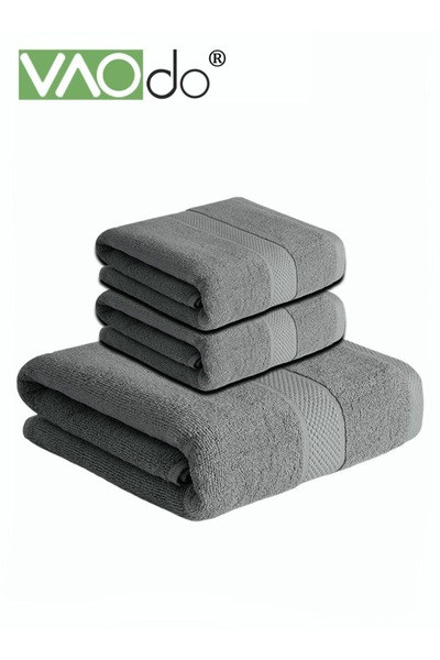 VAODO 3PCS Cotton Bath Towel Set Fast Absorbent Skin-friendly and Soft Bath T...