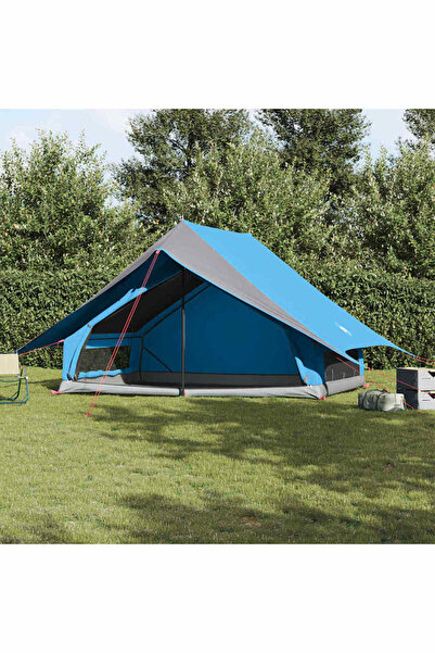 vidaxl Cort de Familie cu acoperis Albastru si Gri 315 x 286 x 200 cm