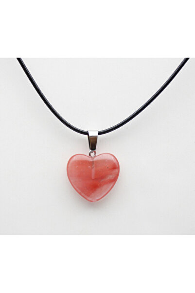 Palo Santo Cherry Quartz Heart Pendant 20mm -