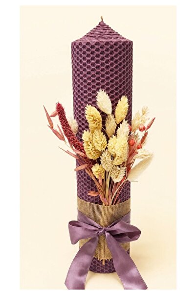 PRICHINDEL Lumânare de botez, nemuritoare, din ceară, mov, 30cm