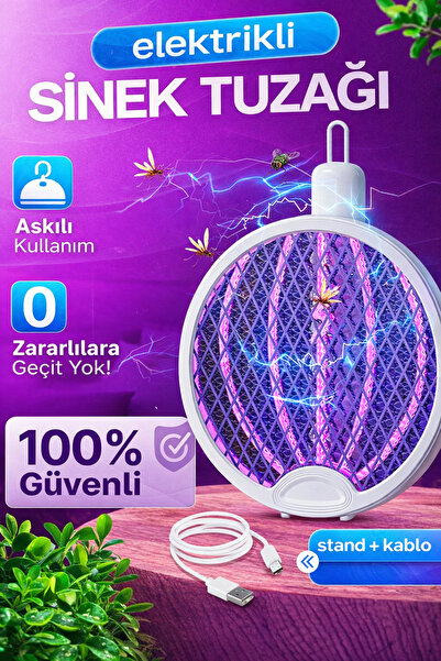 Empressco Xolo RKT901 Şarjlı Elektrikli Sinek Raket Katlanır LED Işıklı Sivri...