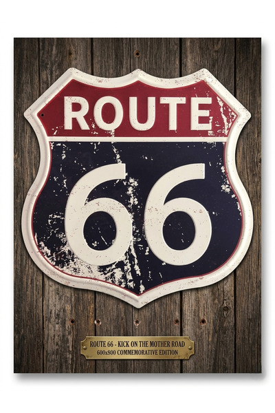 Lorax Route 66 Tabelaları, Vintage Yol Tabelaları, Duvar Dekoru İçin Ahşap Le...