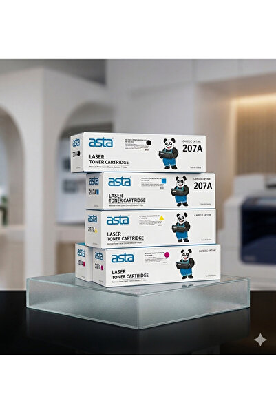 ASTA طقم أحبار ليزر ملونة 207A متوافق مع طابعات HP - 4 ألوان (Asta)