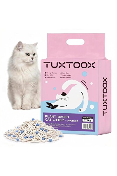 TUXTOOX فضلات القطط النباتية - 2.5 كجم من فضلات التوفو الصديقة للبيئة، تكتل ب...