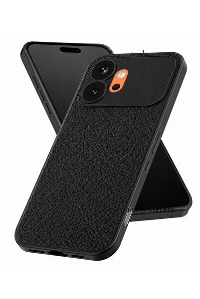m.tk moveteck Honor 600 Uyumlu Kılıf Kamera Çıkıntılı Deri Görünümlü Dikiş De...