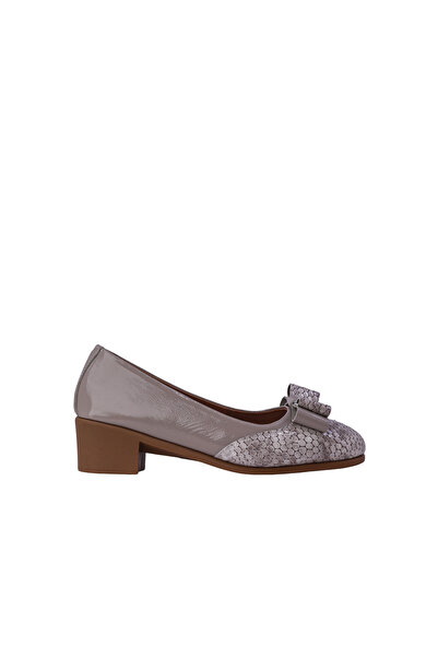 ALBİNİ Women's Heeled Thick Heel Patent Leather Shoes