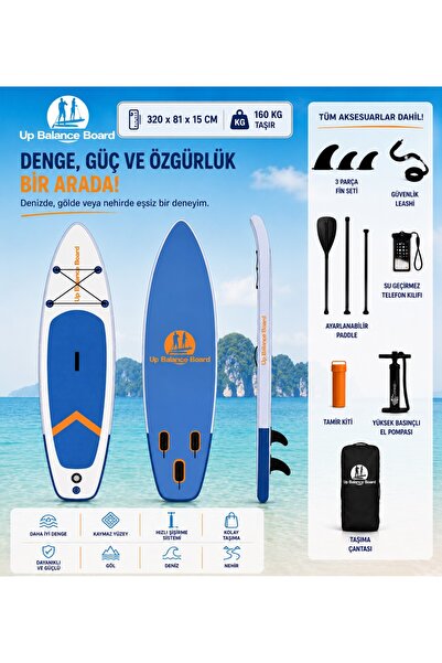 Up Balance Board OEM03 Şişme SUP Board 320x80x15 cm – 150 Kg Taşıma Kapasitel...