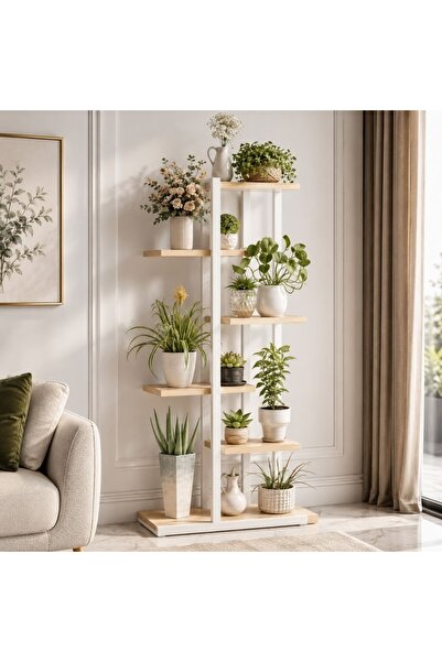 ECARLA Suport pentru flori și plante, etajeră modernă cu 6 niveluri, 113x60x2...