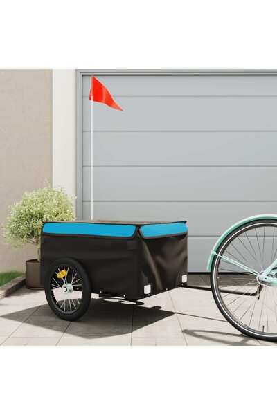 vidaxl Remorcă pentru biciclete, negru și albastru, 45 kg, fier