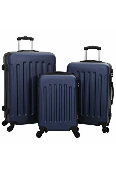 vidaxl Suitcase 3 pcs Dark blue 50 x 31 x 78 cm ABS plastic