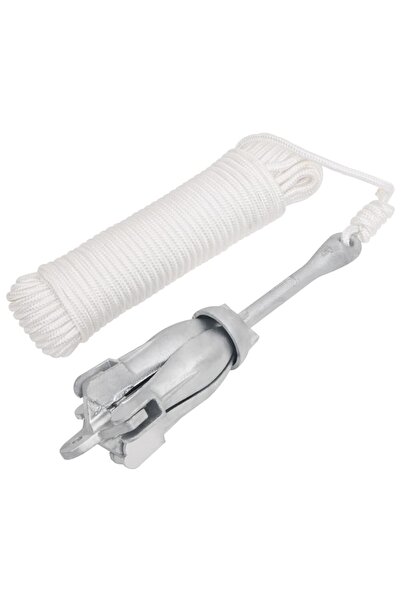 vidaxl Ancoră pliabilă cu funie, 8 kg, fontă galvanizată la cald
