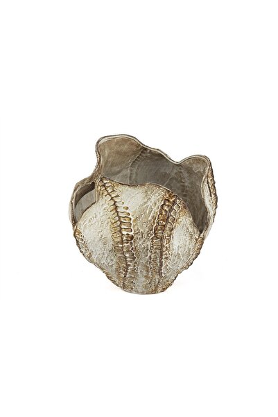 Mikasa Moor مزهرية سيراميك بيضاء بنمط القهوة العتيقة مقاس 32x34 سم
