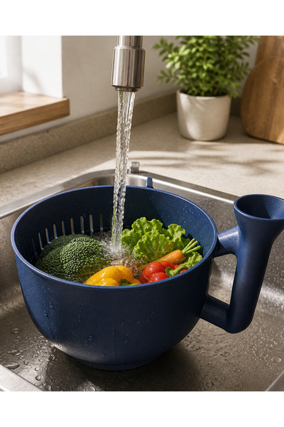 teknotrust Preminium Practical Vegetable and Fruit Washing Container with Str...