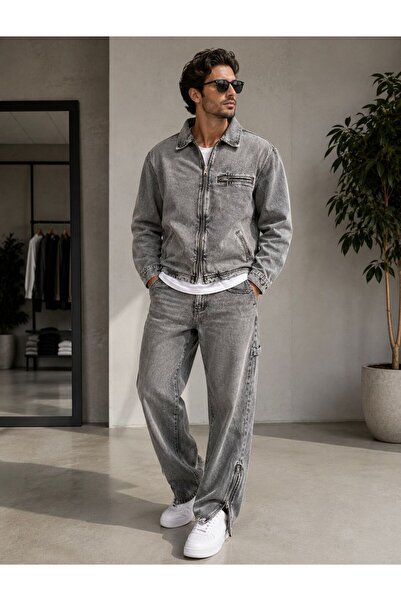 ANATOLIATEKSTILE Men's Denim Suit Premium Set Jeans Jacket + Pants Casual Lux...