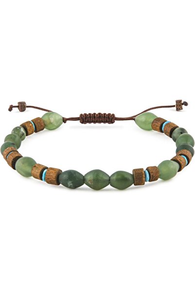 MINZA Shah Maqsood Men’s Bracelet, Afghan Turquoise & Jade Stone Beaded Brace...