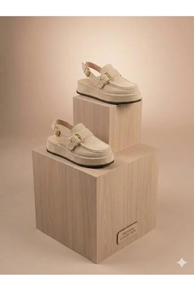 Dubais Shoes Çift Tokalı Önü Kapalı Kadın Sabo Terlik CHİBO