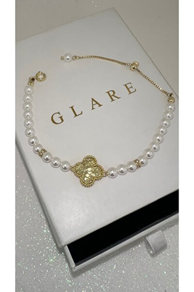 GLARE JEWELRY CO سوار يونكا موديل من الفولاذ المقاوم للصدأ مرصع باللؤلؤ 15+3 سم