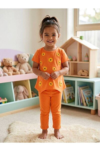 Milanlı Kids Girls' Summer Leggings Top and Bottom Set