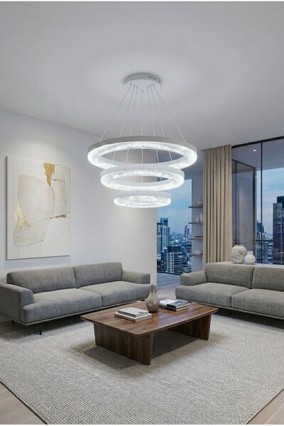 Lüxev Lighting Lara Model Beyaz 3 Renk Modu Ledli Modern Salon Mutfak Çocuk Y...