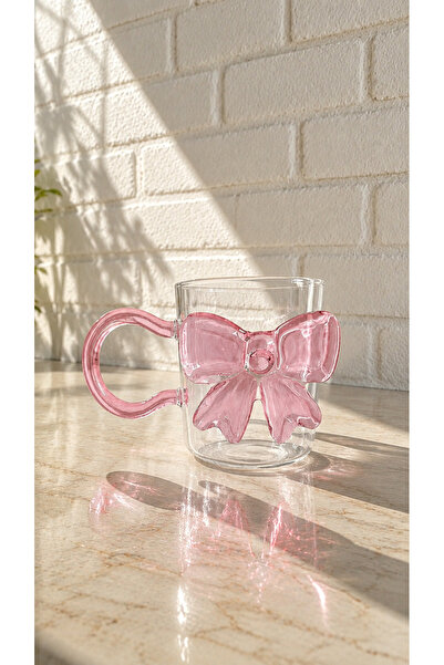 Maloria 2 Pcs Mug with Handle and Bow Coffee Cup |   350ml - Pink