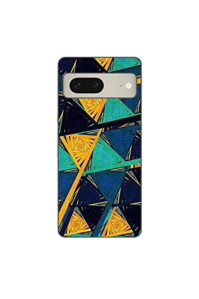 OEM Калъф, съвместим с Google Pixel 7, силиконов гел TPU, с абстрактен призме...