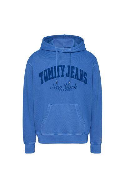 Tommy Hilfiger Hanorac bărbătesc stil colegiu, spălat, croială lejeră, mărimea S
