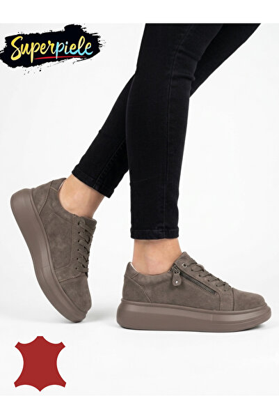 ANGEL BLUE Women's casual shoes made of Genuine Leather with zipper and laces