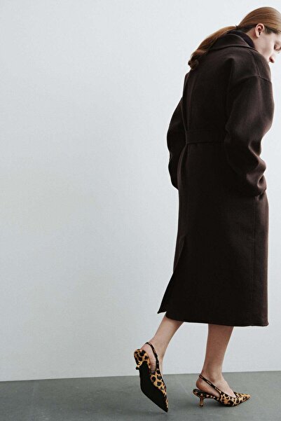 H&M Kitten-heeled leather slingbacks