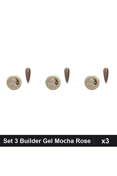global fashion Set 3 Builder Gel Mocha Rose 15g, Constructie Unghii UV/LED,