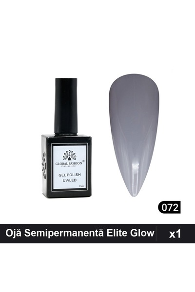 global fashion Ojă Semipermanentă Elite Glow 15ml, Gel Polish UV/LED 072