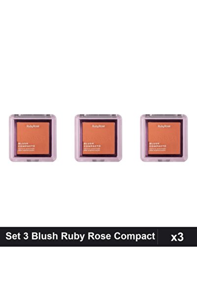 Ruby Rose Set of 3 Blush Compact BL 10, Professional Highlighter 7.3g Each